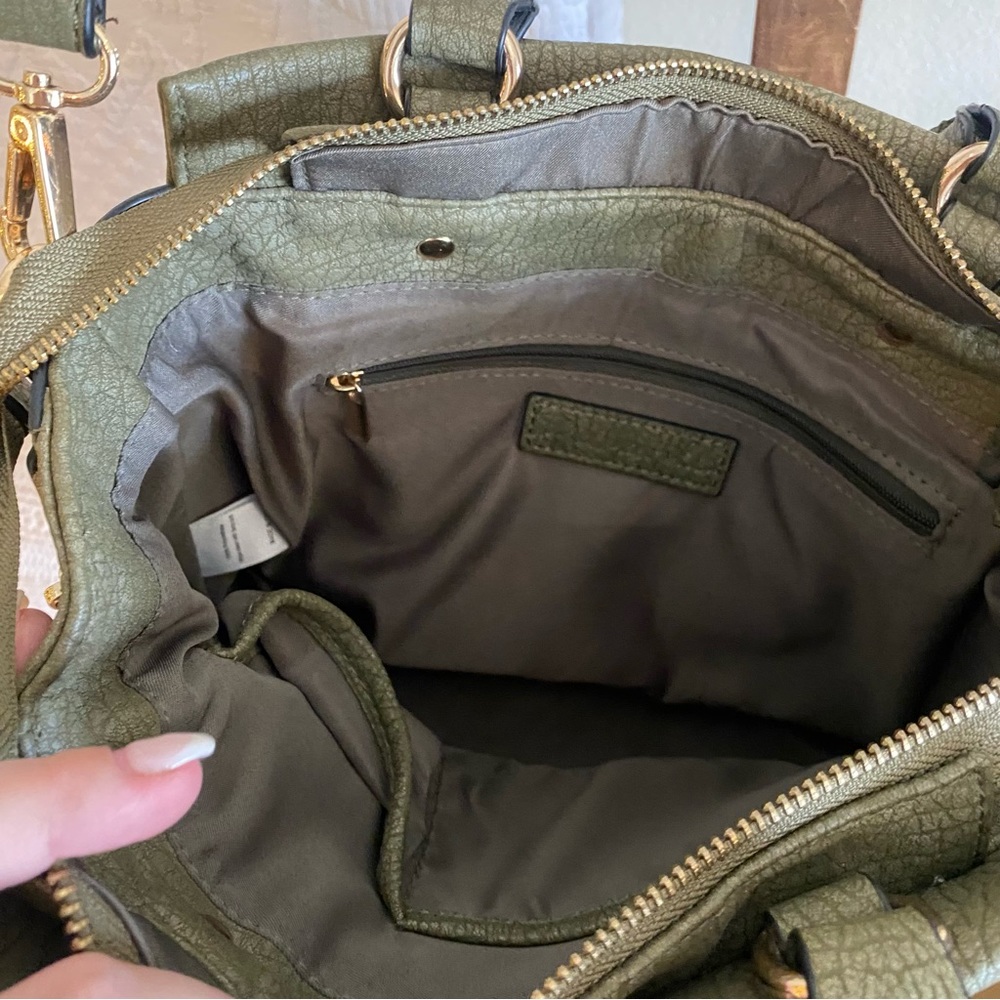 Free People olive green zipper detailed bohemian multi wear bag - Picture 9 of 10